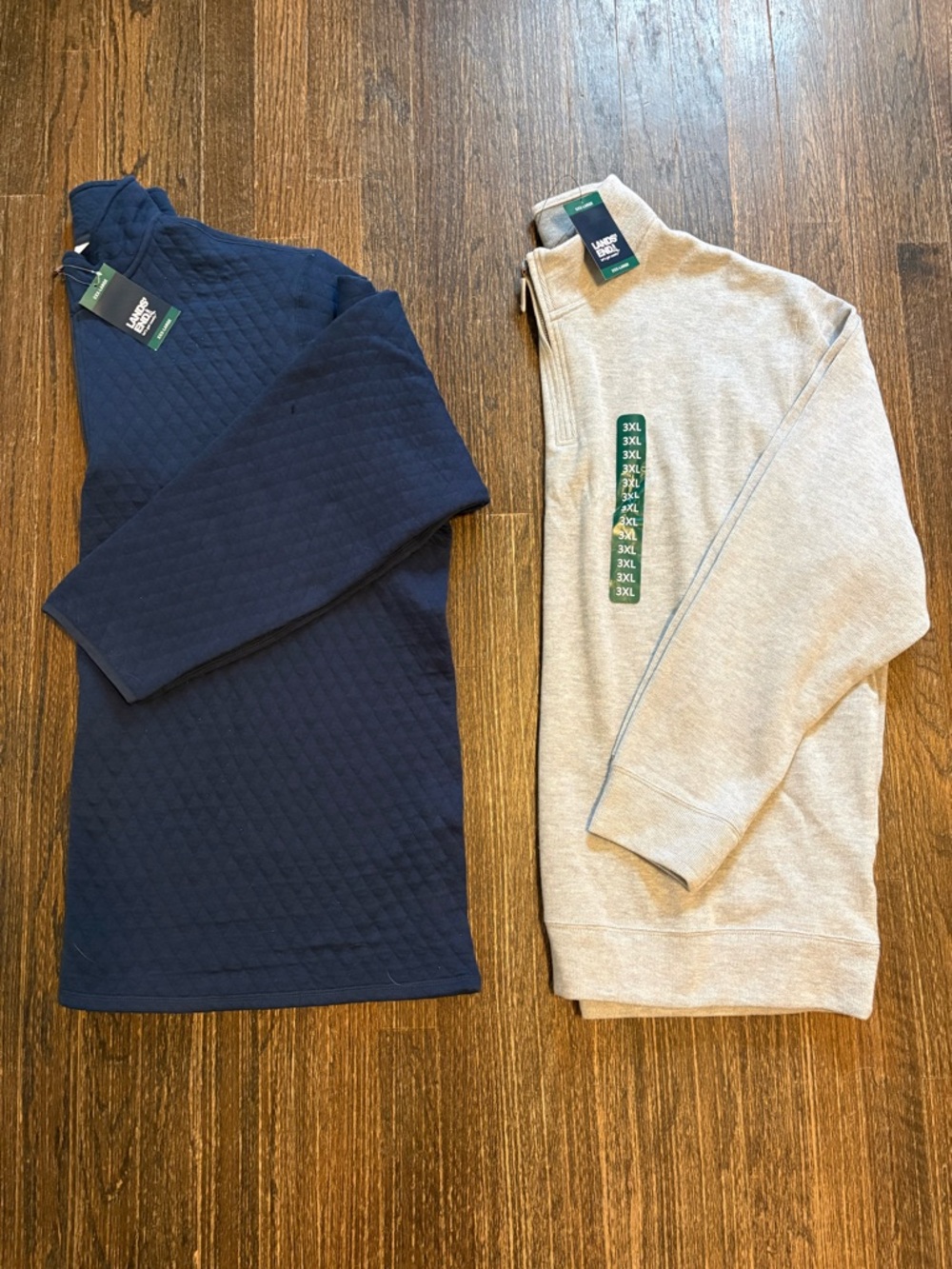 Lands' End Men's Navy and Light Gray Crewneck Sweaters (2-Pack)